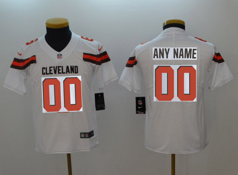 Youth Cleveland Browns Custom White Nike Vapor Untouchable Playe NFL Jerseys